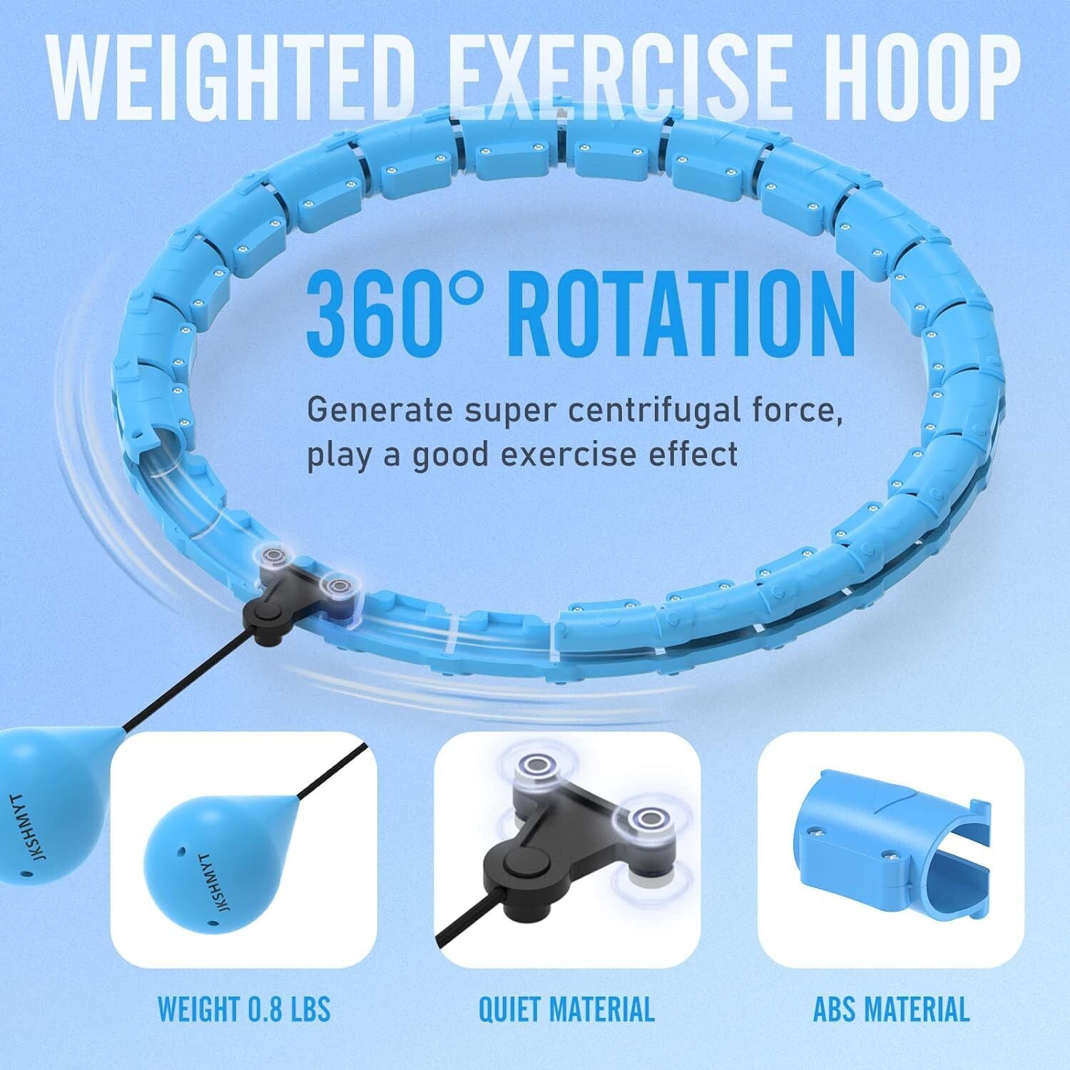 Weighted Hula Circle Hoops for Adults Weight Loss, Infinity Hoop Fit plus Size 4